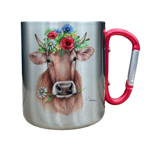 Edelstahltasse Kuh