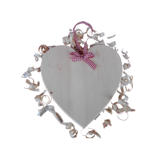 Zirbenherz mit Zierband rot