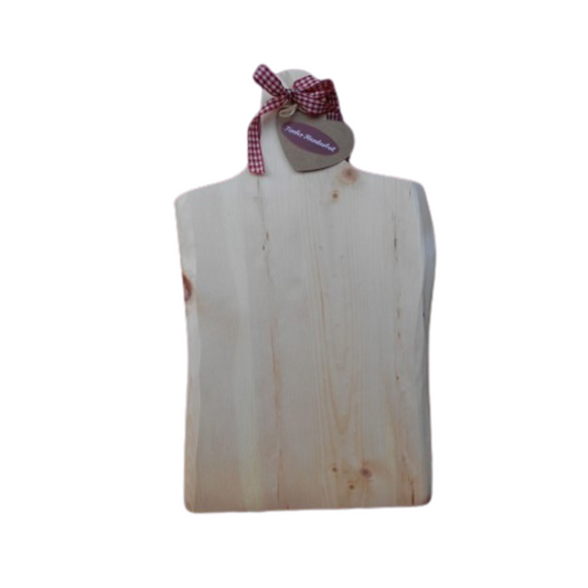 Zirben Jausenbrett mit Zierband rot