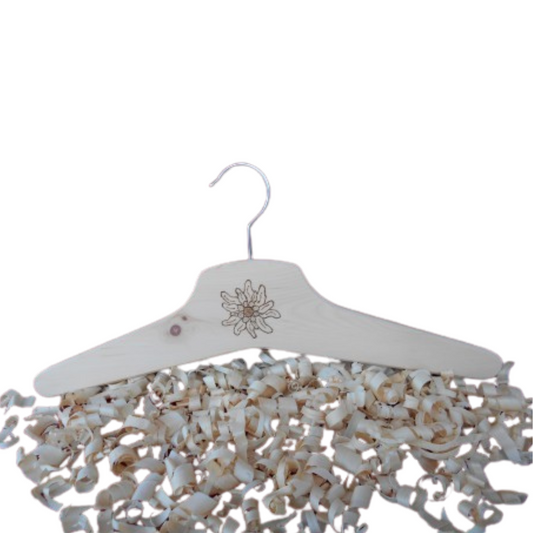 Zirben Kleiderbügel mit Edelweiss