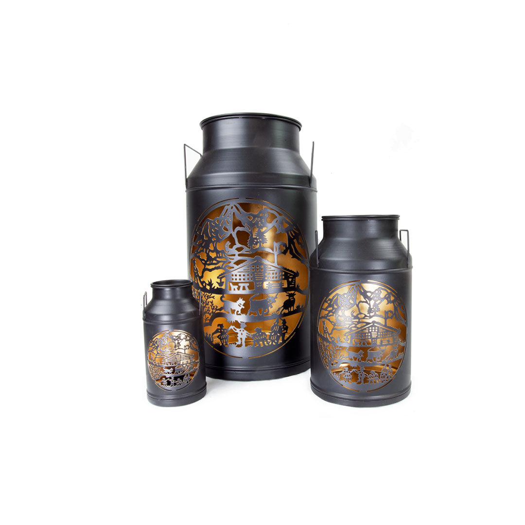 Milchkanne "Chalet" schwarz mittel