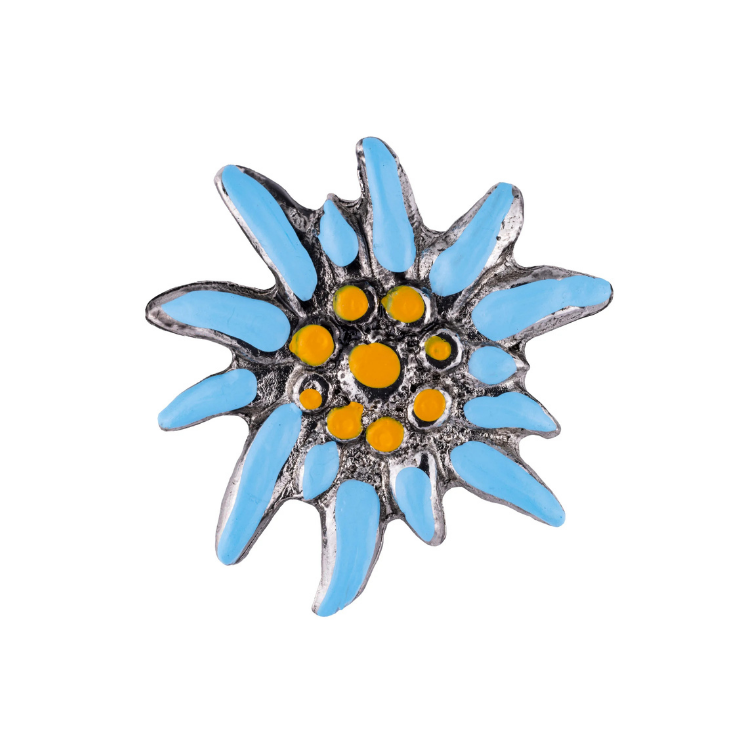 Anstecker Edelweiß blau