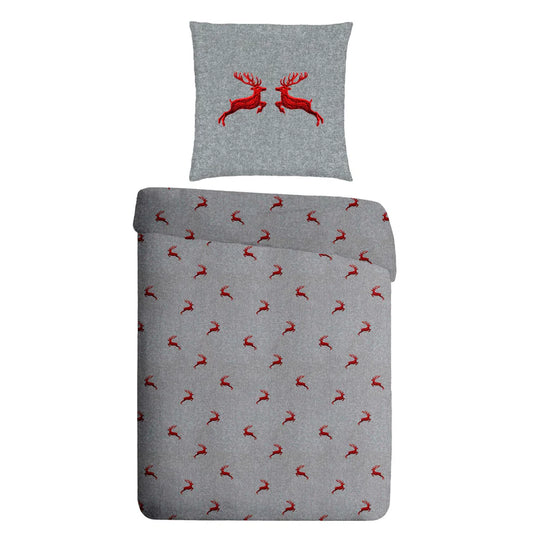 Bettwäsche grau rot