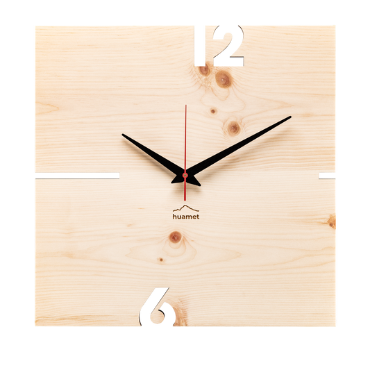 Wanduhr Puhr - Zirbe 30x30 cm geräuschlos