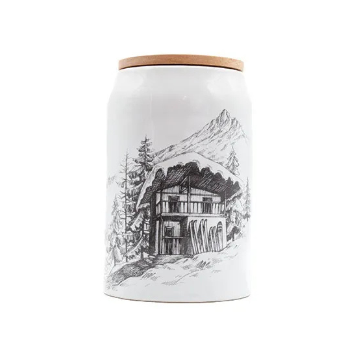 Vorratsdose Berghütte weiß