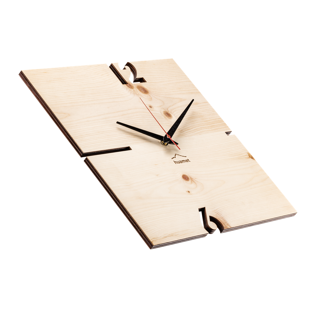 Wanduhr Puhr - Zirbe 30x30 cm geräuschlos