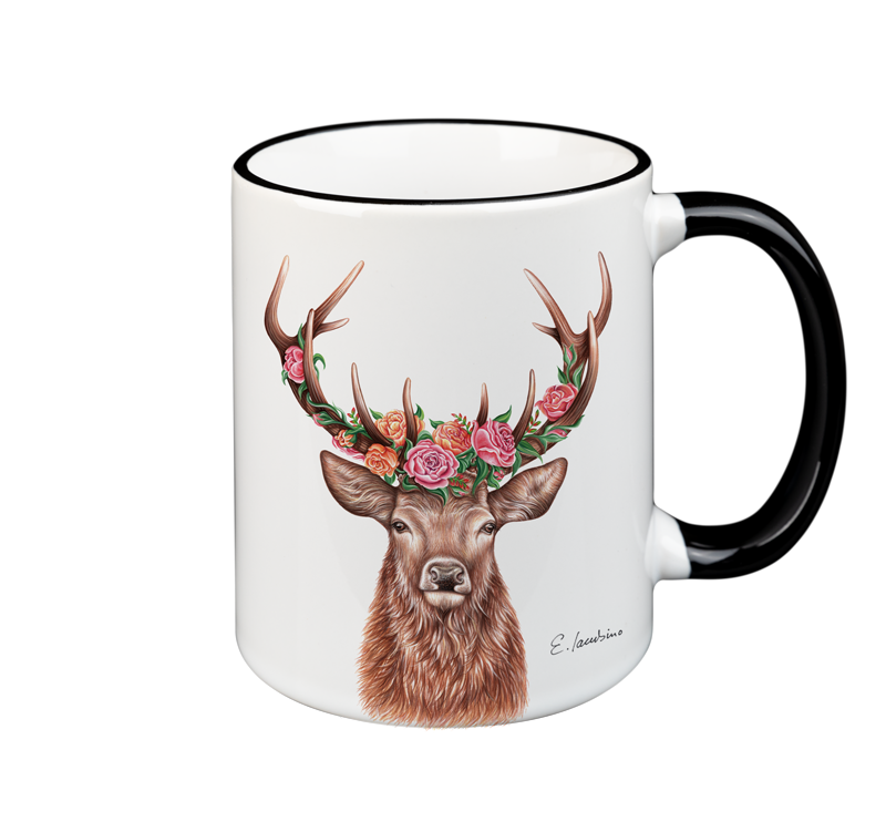 Tasse Blumenhirsch