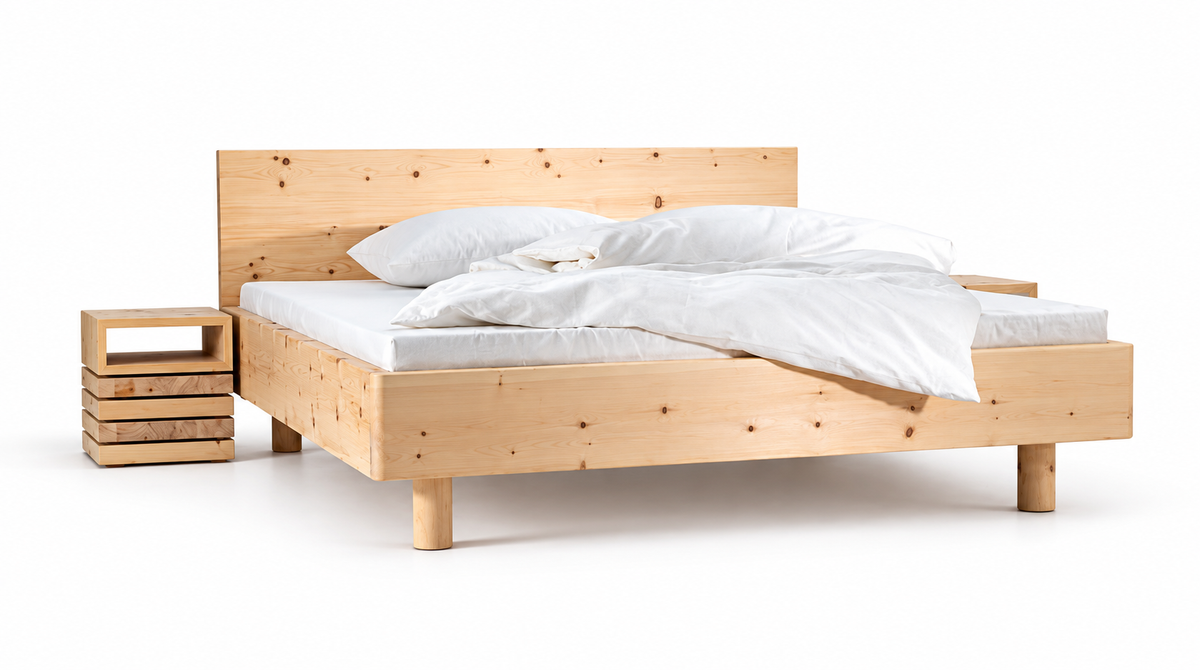 Zirbenbett "Pura Easy" mit Kopfteil 180 x 200